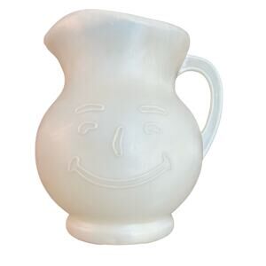 Smiling Pitcher- Kool-aid Man- plastic- some wear- small crack on lip- 90s deco